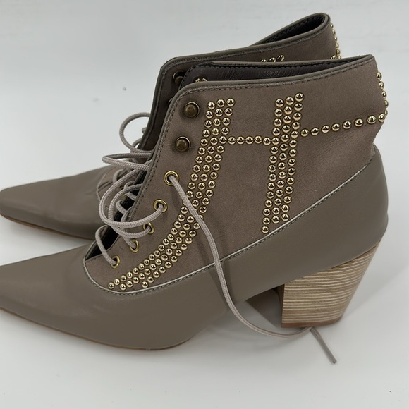 Nicora Lace Up Studded Booties Grey 8 - Picture 4 of 7